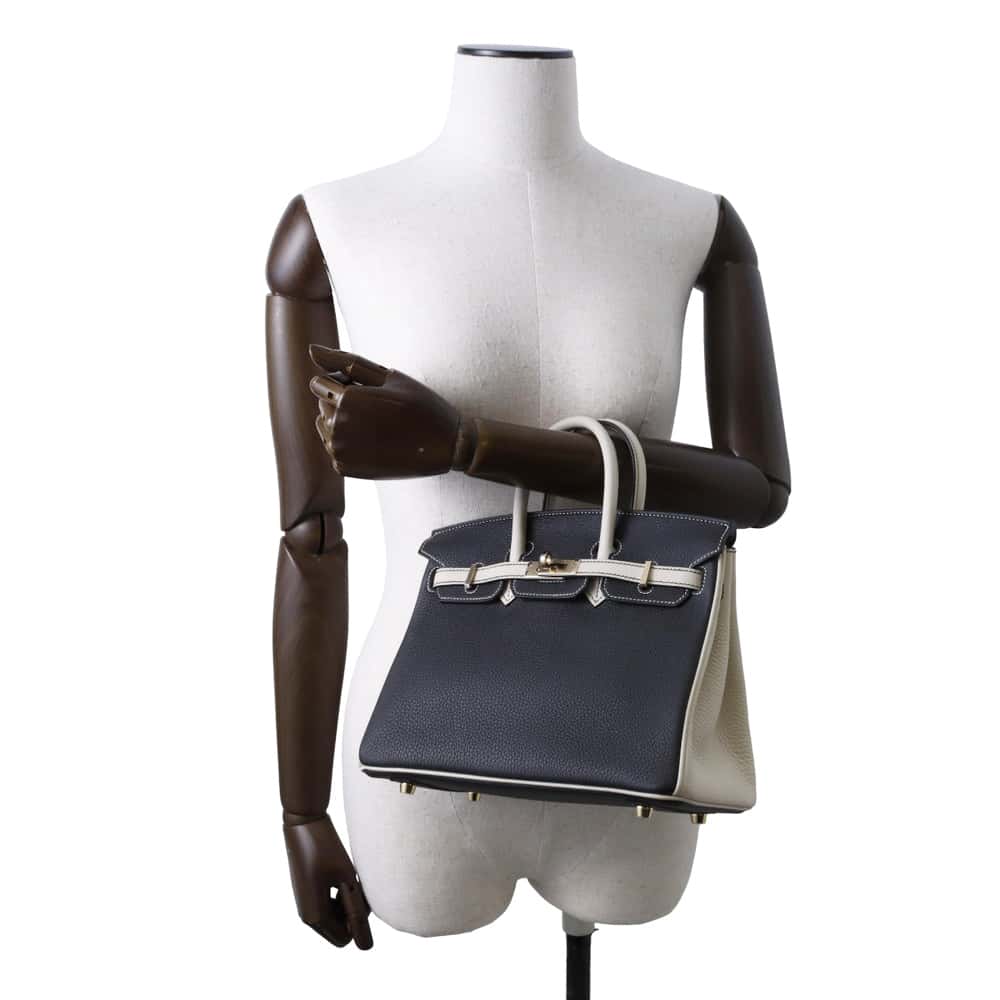 HERMES Birkin SPO Black/ Craie Togo Leather Size 25