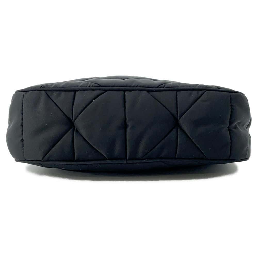 PRADA Tessuto Quilt Shoulder Bag Black Nylon