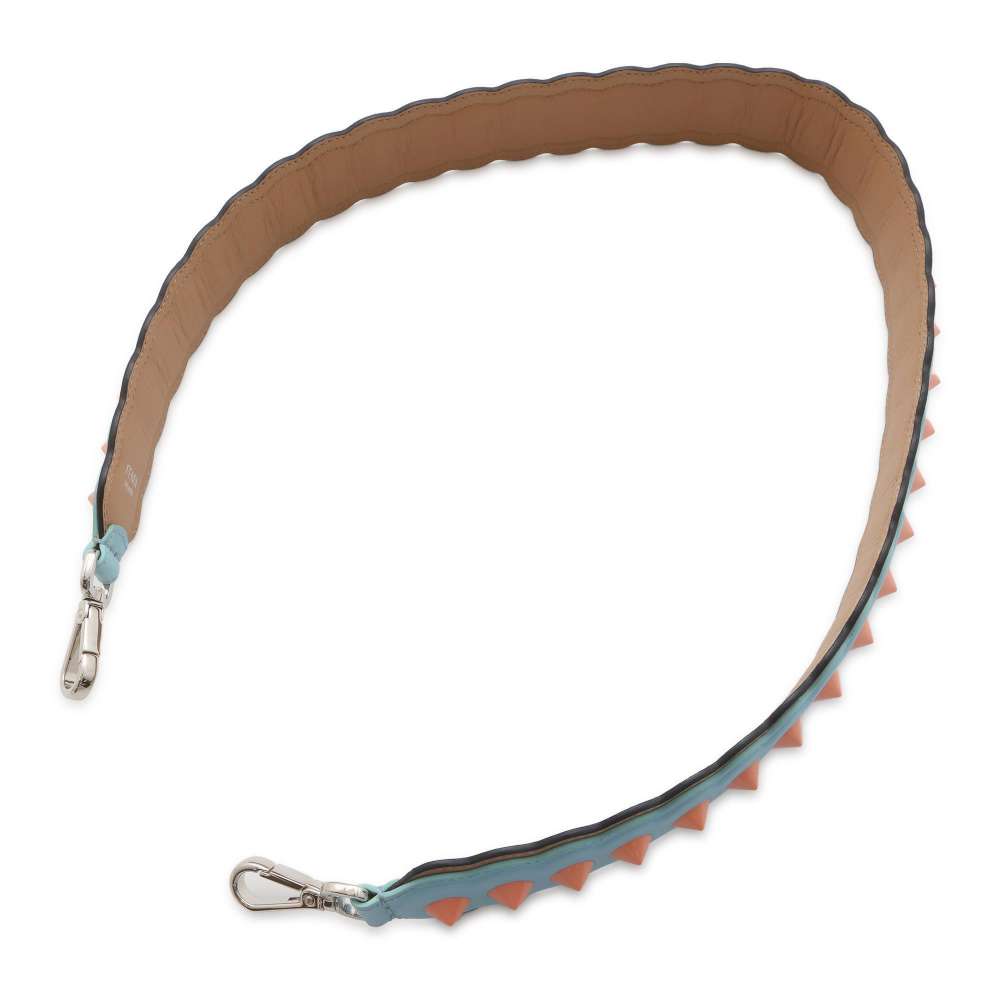 FENDI Shoulder Strap Blue/Brown Leather