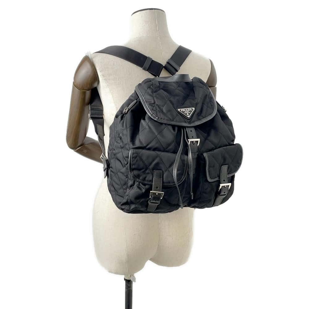 PRADA Quilted Backpack Black Nylon