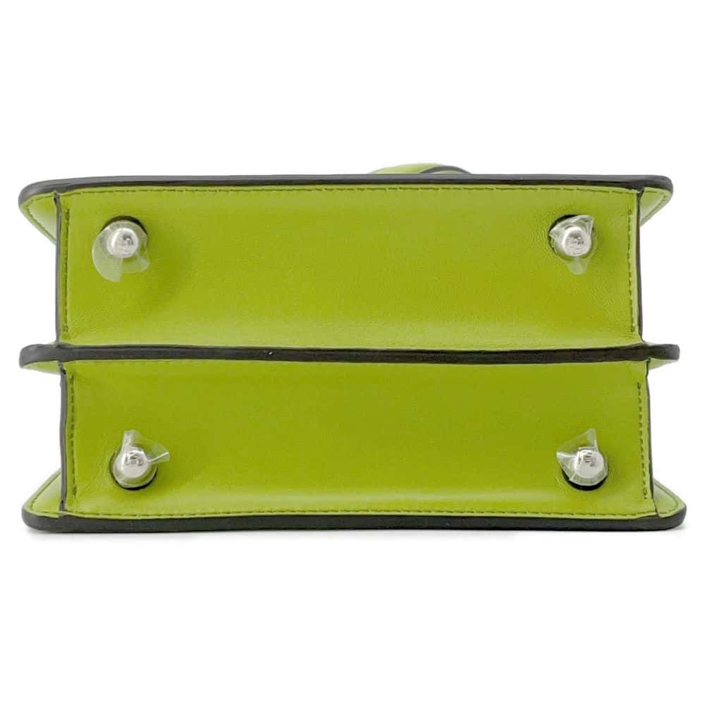 FENDI Peekaboo ISeeU Green 8BN335 Leather Size Petit