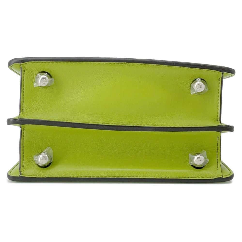 FENDI Peekaboo IseeU Green 8BN335 Leather Size Petit