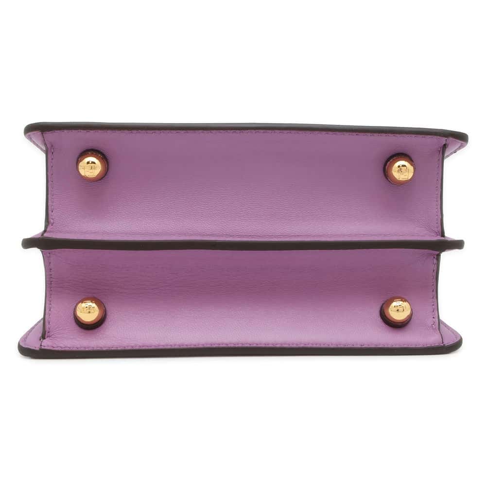 FENDI Peekaboo Icy You Purple 8BN335 Leather Size Petit