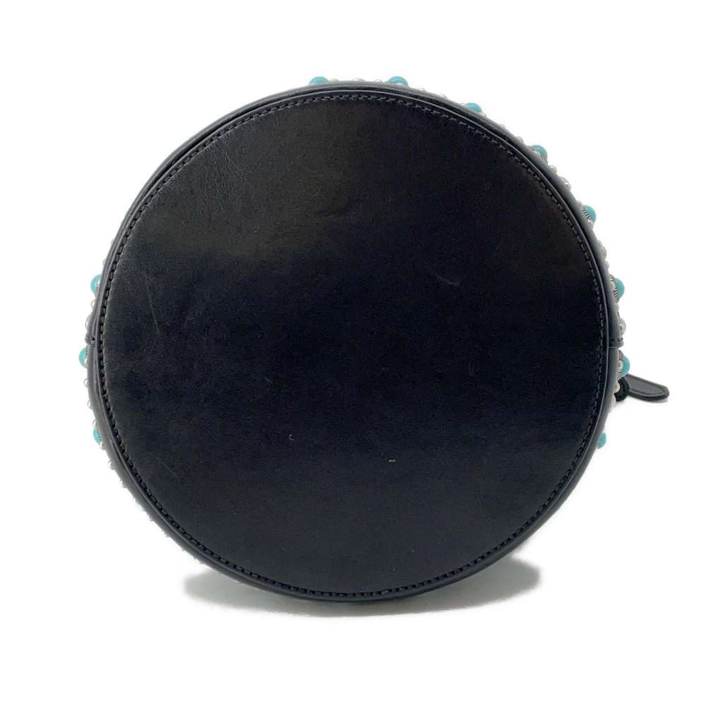 PRADA Stone 2way Bucket Bag Black Leather