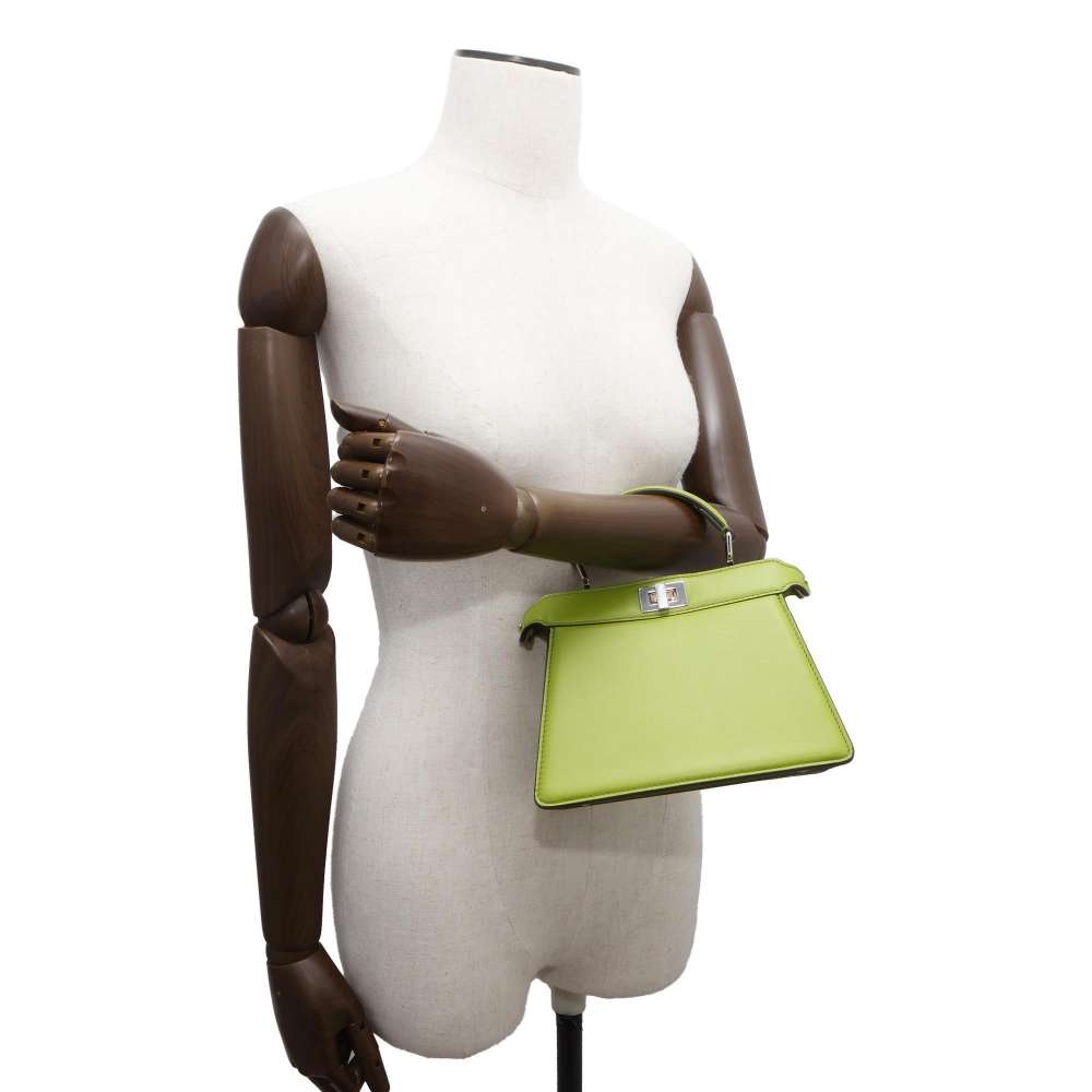 FENDI Peekaboo I See You Petit Green 8BN335 Leather Size Petit