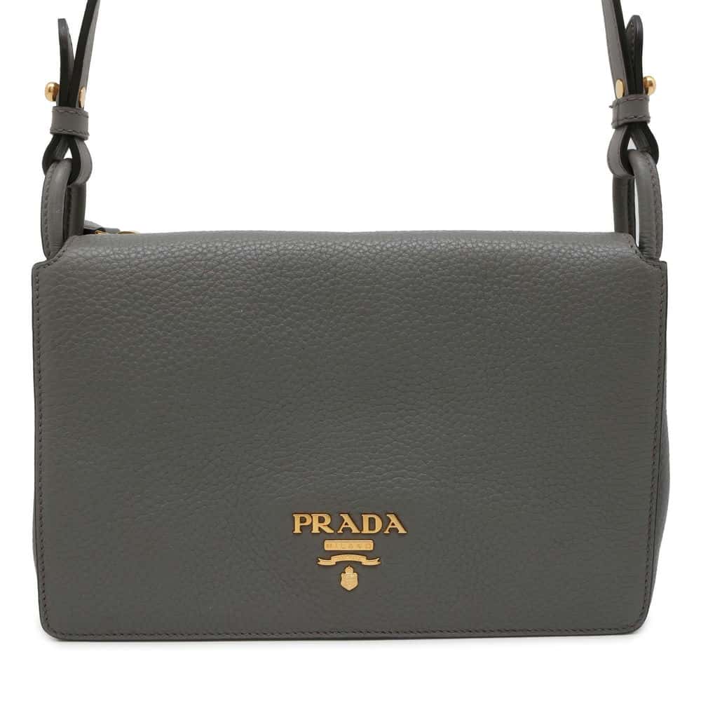 PRADA 2WAYShoulder Bag Gray Leather