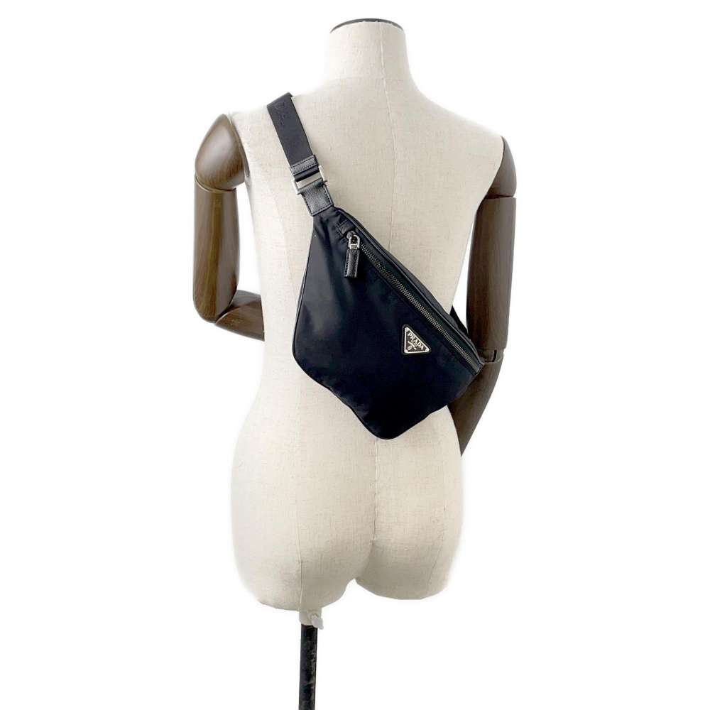 PRADA Re-Nylon Crossbody Bag Black Nylon Leather