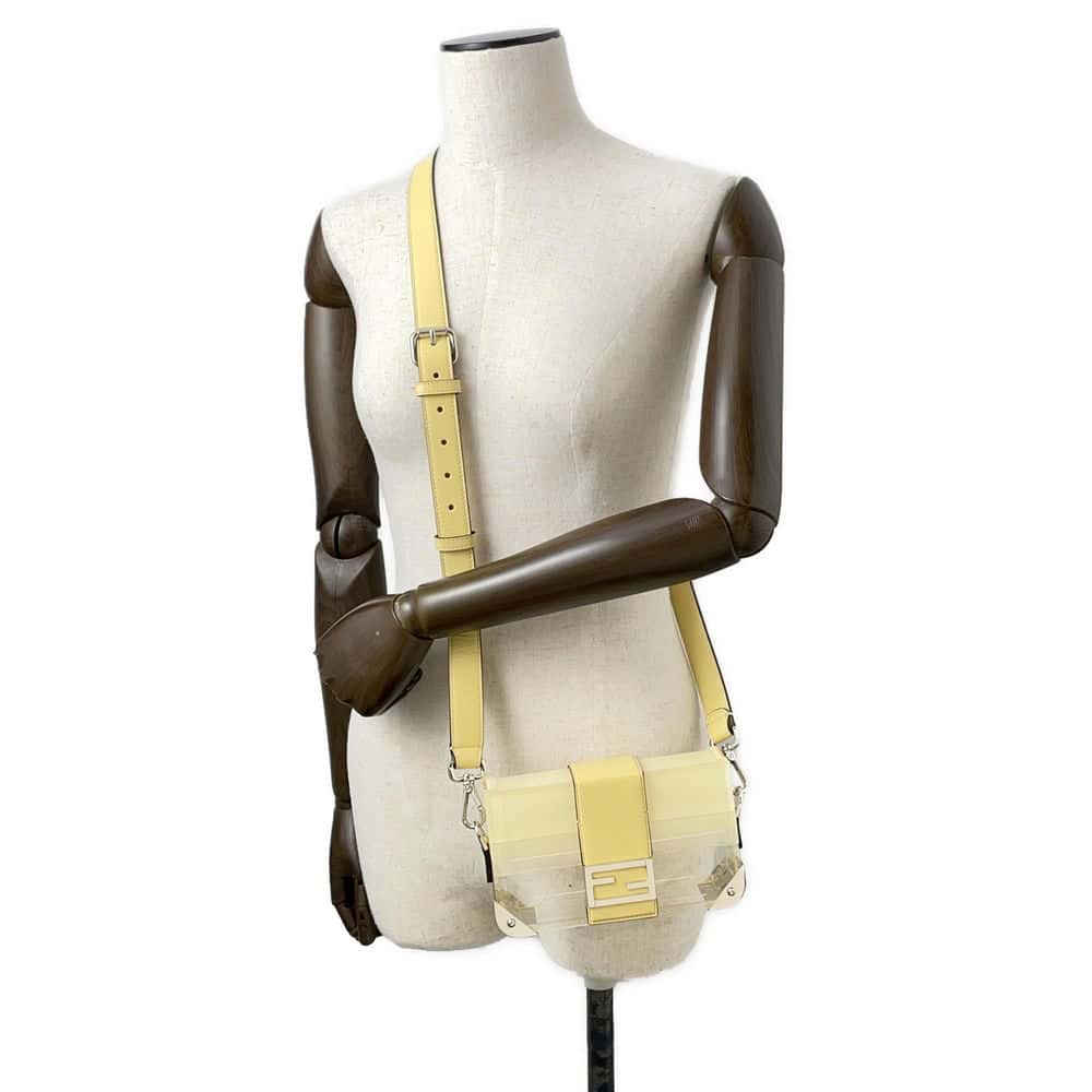 FENDI Baguette Trunk Yellow 7VA507 Plastic Leather Size Mini