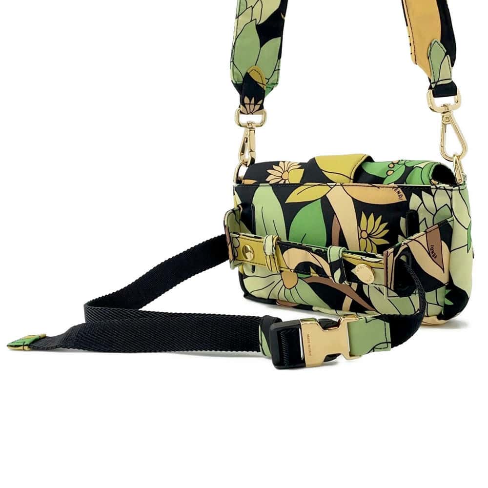 FENDI Bucket 2WAY Shoulder Bag Green/Multicolor 8BR782 Nylon