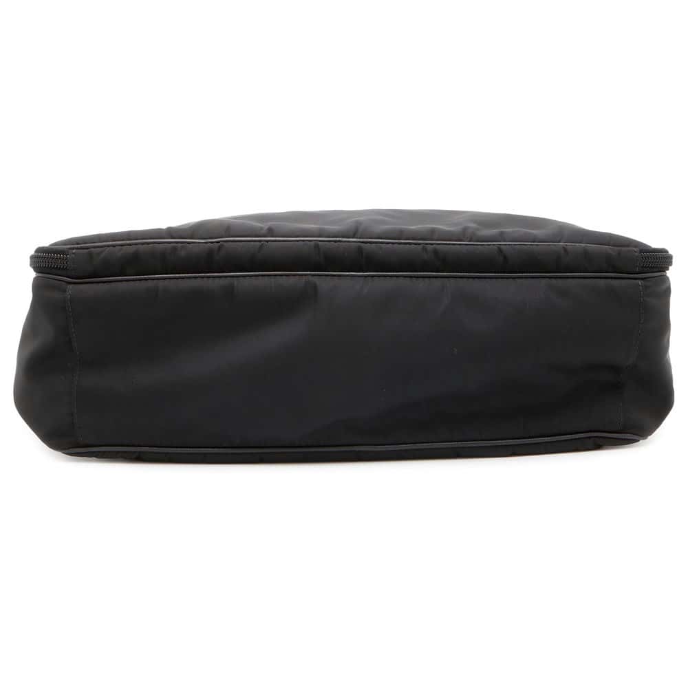 PRADA Briefcase Black Nylon Saffiano LeatherLeather Luxury Handbag