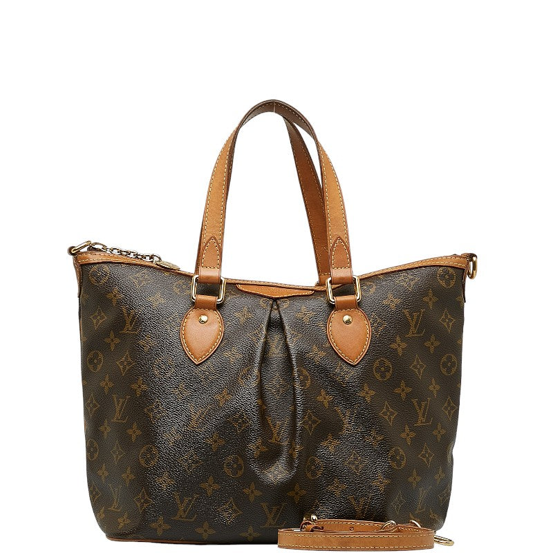 Louis Vuitton Palermo PM Handbag 2WAY Brown PVC Leather