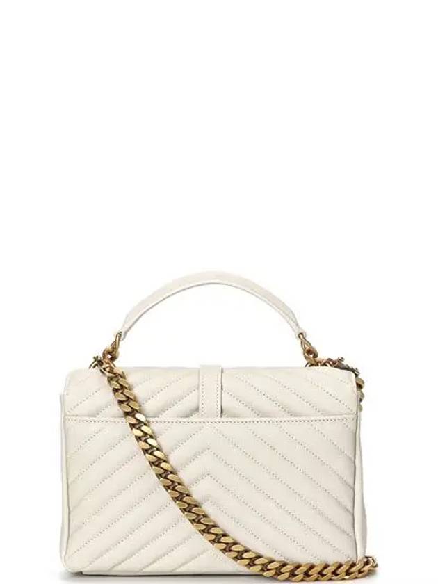 Luxury Saint Laurent Trending 2026 College Medium in Quilted Leather Shoulder Bag Blanc Vintage