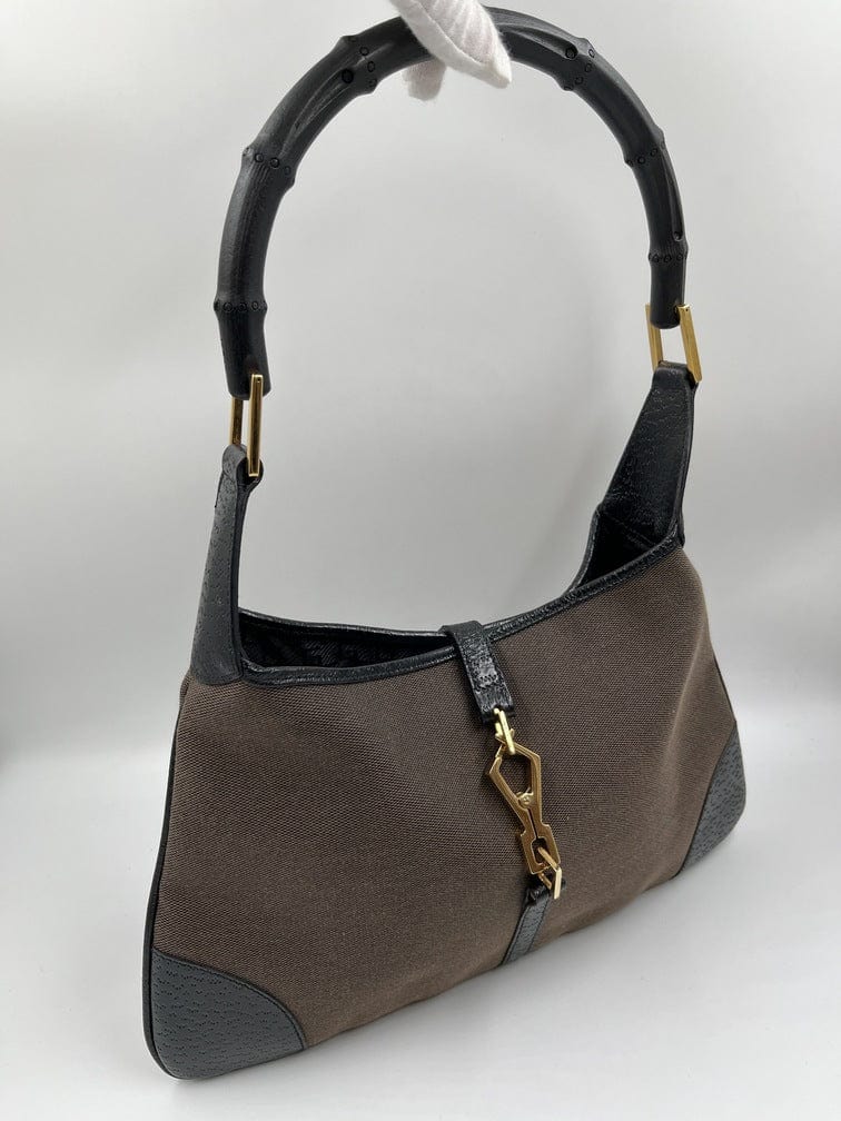 Gucci Nylon Leather Canvas Shoulder Bag