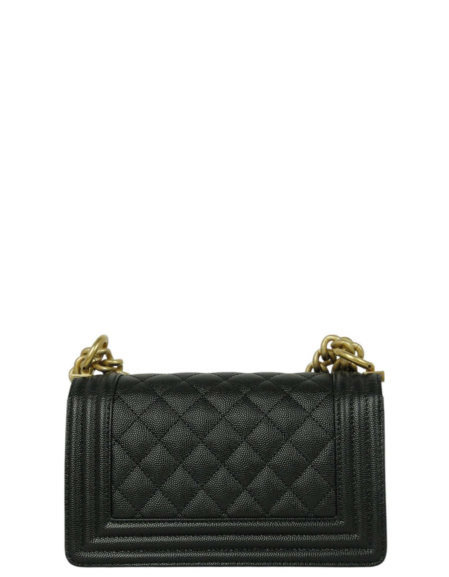 Chanel Black Caviar Leather Small Boy Bag