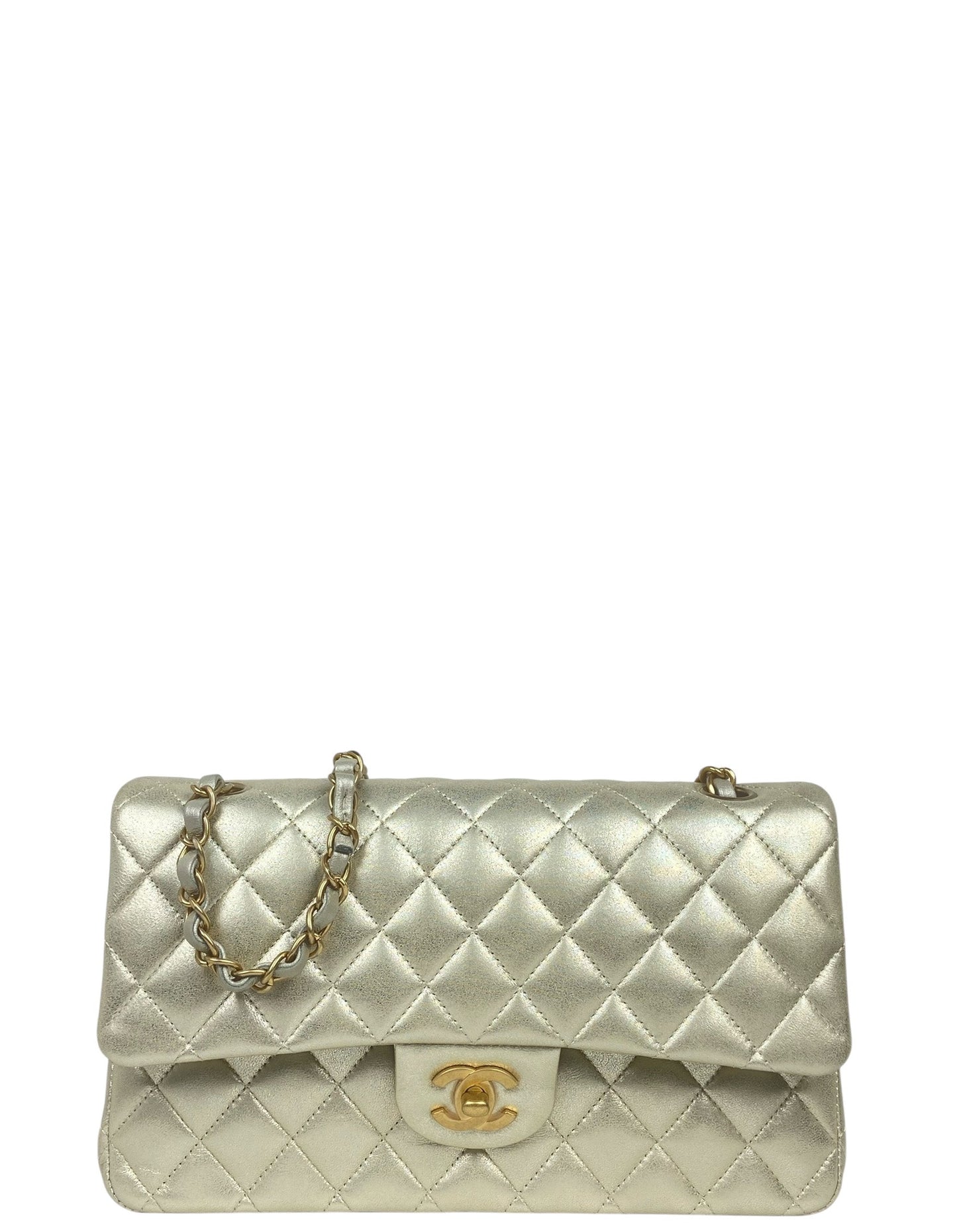 Chanel Gold Lambskin Medium Double Flap Bag