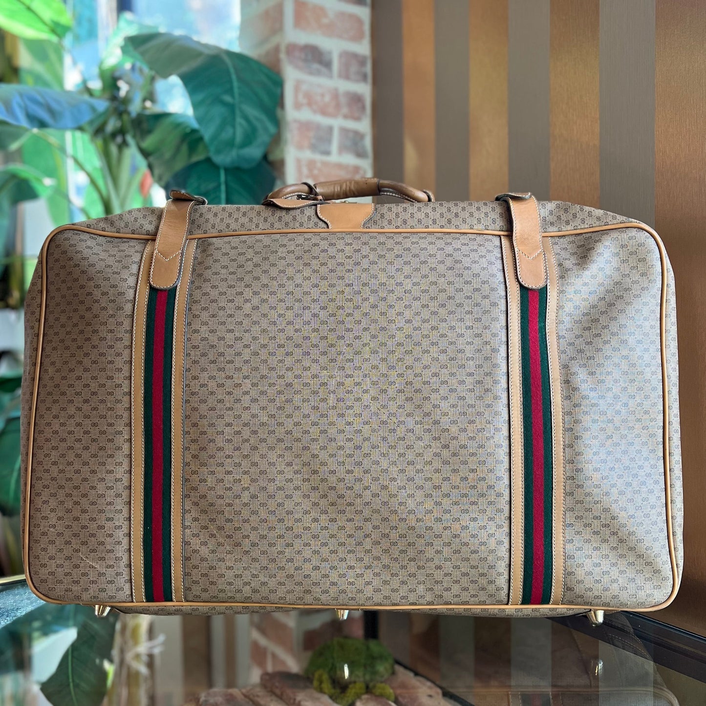 Gucci Leather Canvas Handbag