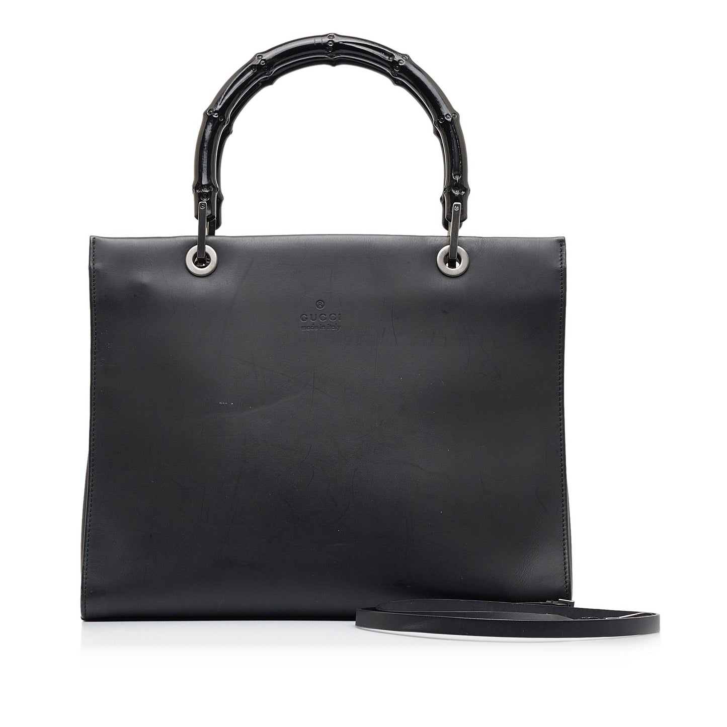 Gucci Bamboo Black Leather Shoulder Bag Style 3