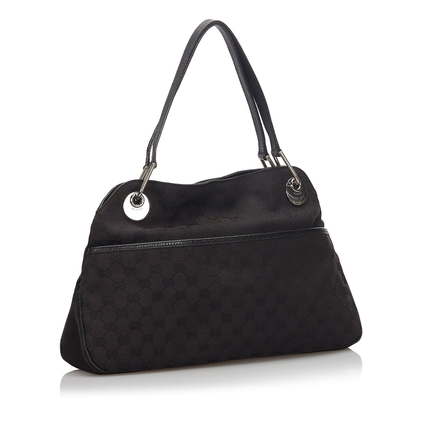 Gucci Black Leather Canvas Tote Style 6