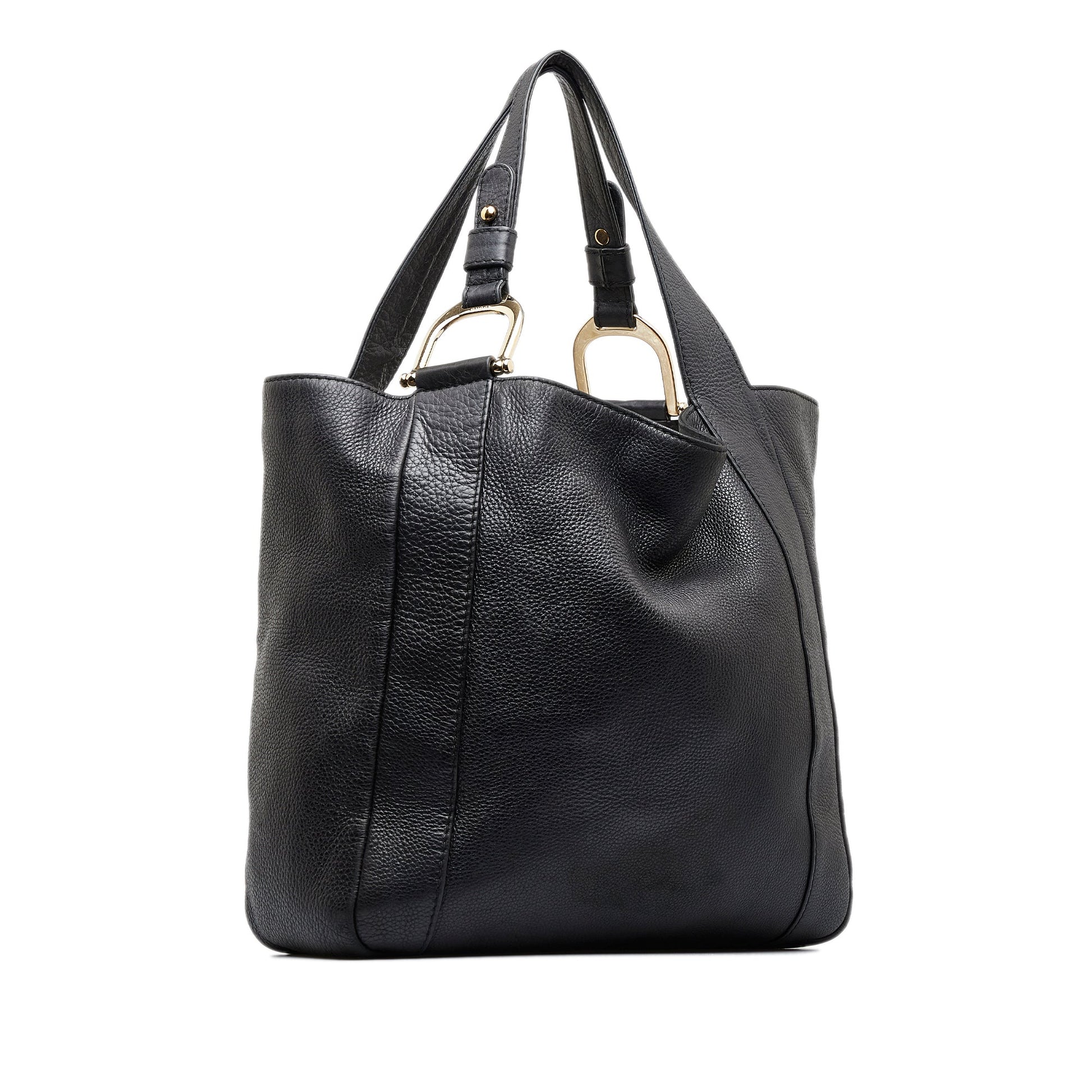 Gucci Black Leather Tote Style 14