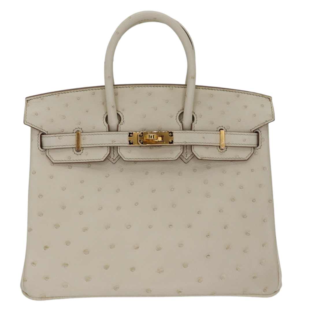 Hermes25cm Birkin Beton Ostrich Gold Hardware