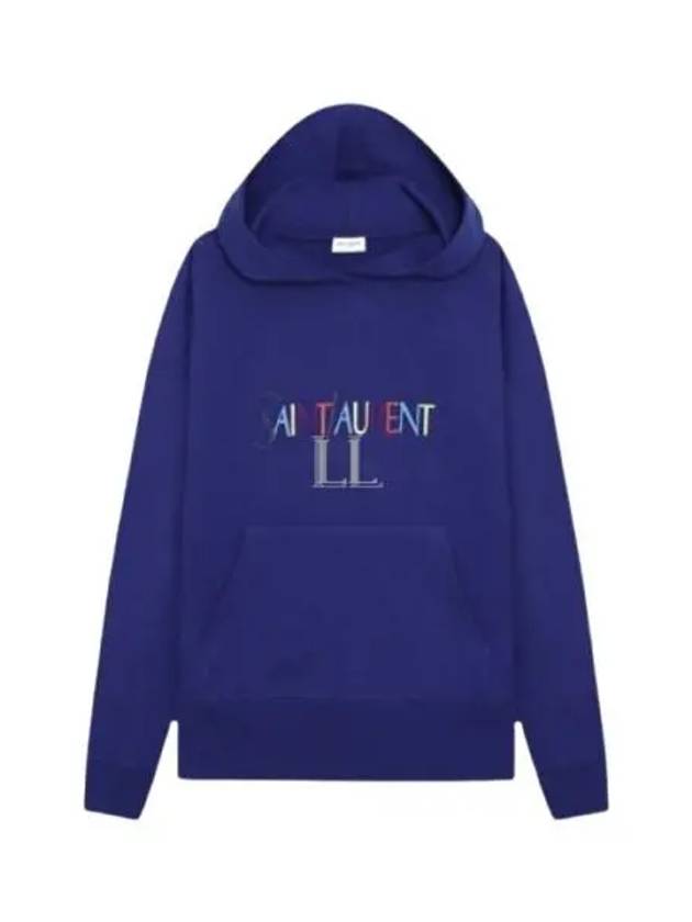 Luxury Saint Laurent Trending 2026 Women's Logo Hoodie Blue