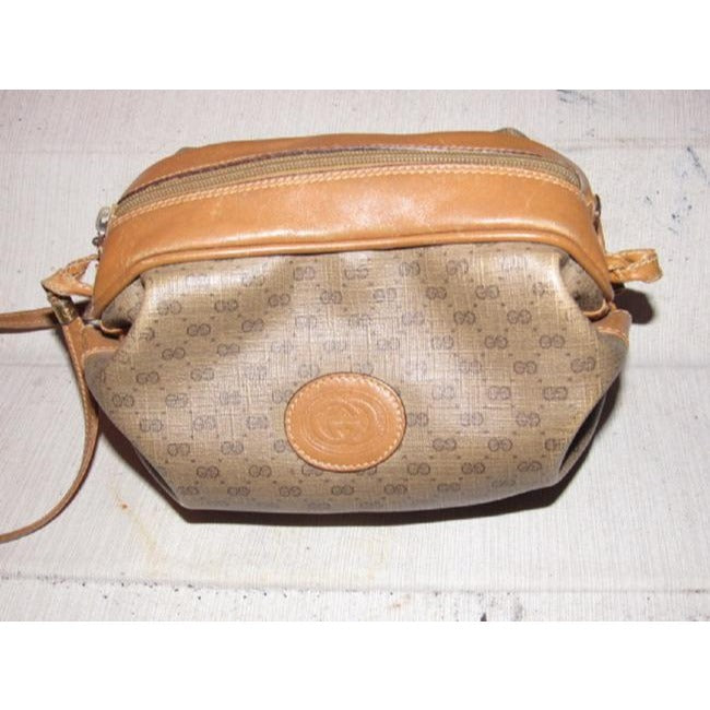Gucci Leather Canvas Shoulder Bag