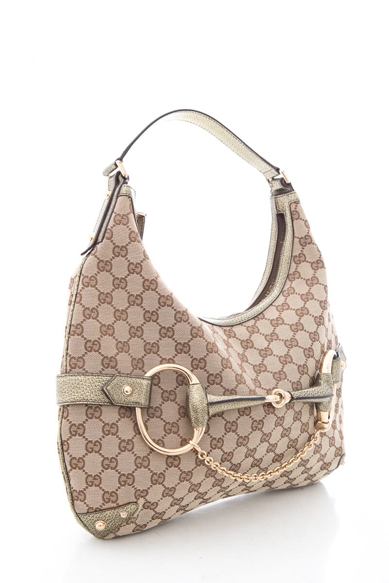 Gucci Jackie Brown Canvas Handbag