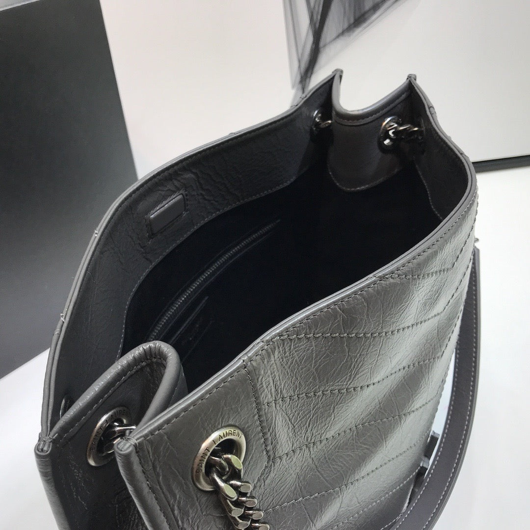 Yves Saint Laurent Niki Medium Shopping Bag Gray