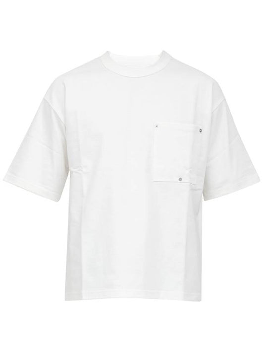 Luxury Bottega Veneta Rivet Pocket Detail Short Sleeve T-Shirt White