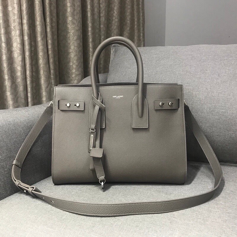 Yves Saint Laurent Sac De Jour Small Stone Grey Luxury Handbag