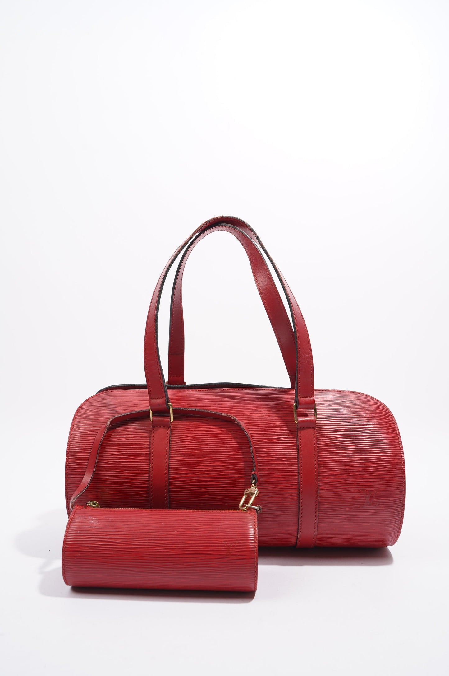 Louis Vuitton Soufflot Handbag Red Epi Leather
