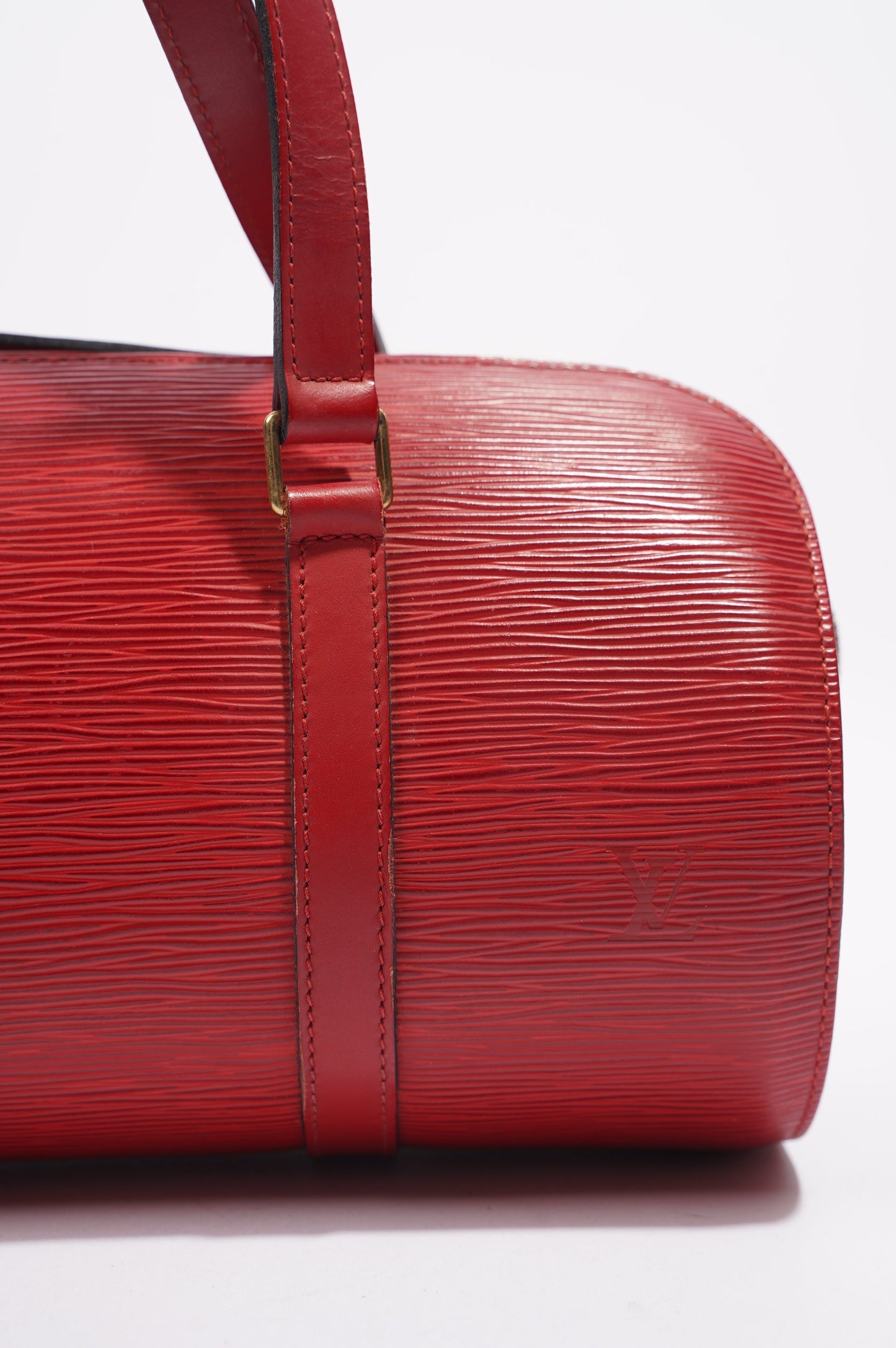 Louis Vuitton Soufflot Handbag Red Epi Leather
