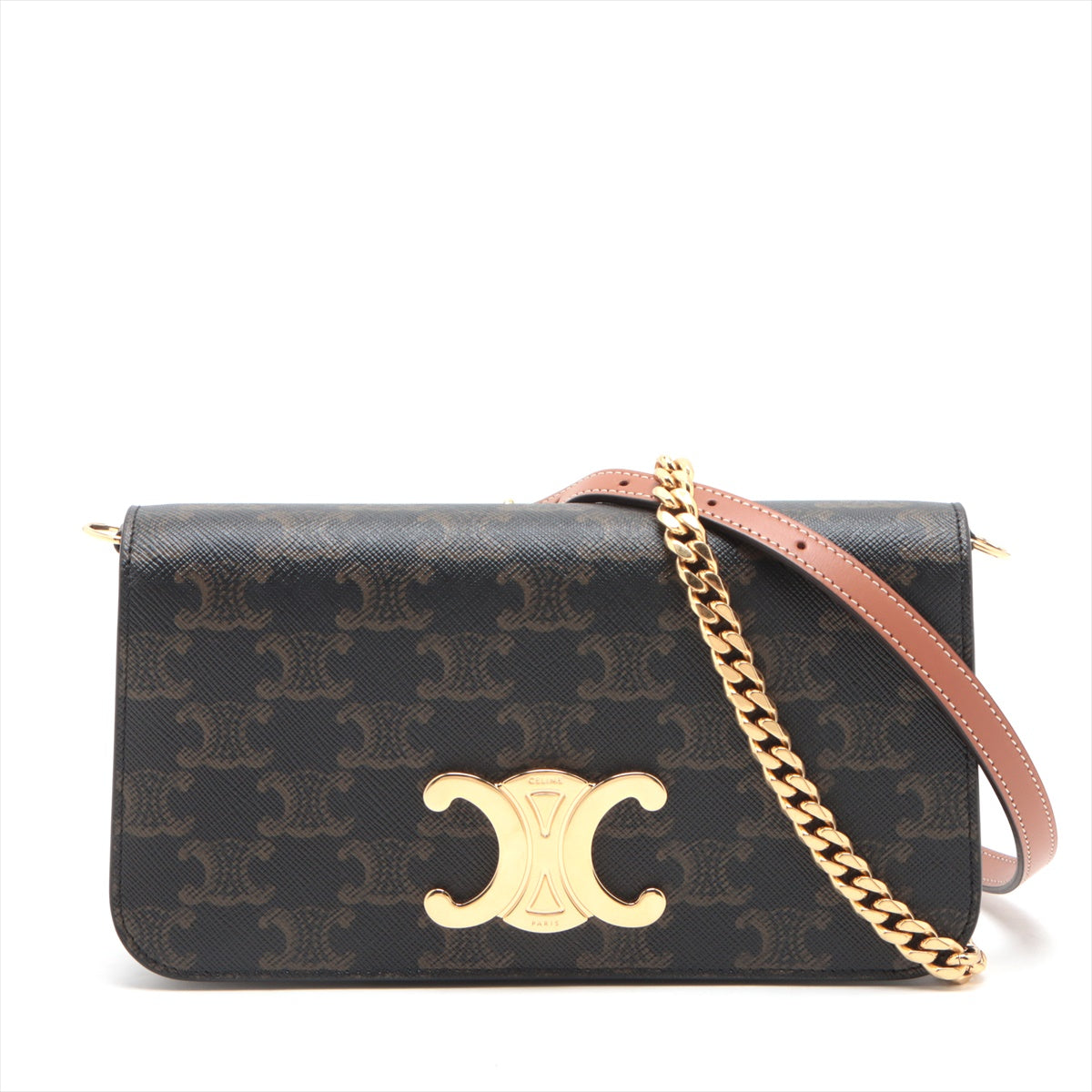 Luxury CELINE Triomphe Canvas Chain Shoulder Bag