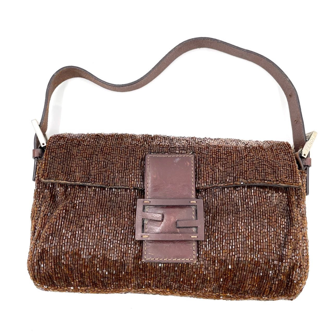 Fendi Baguette   Dark Chocolate Brown Glitter Beads