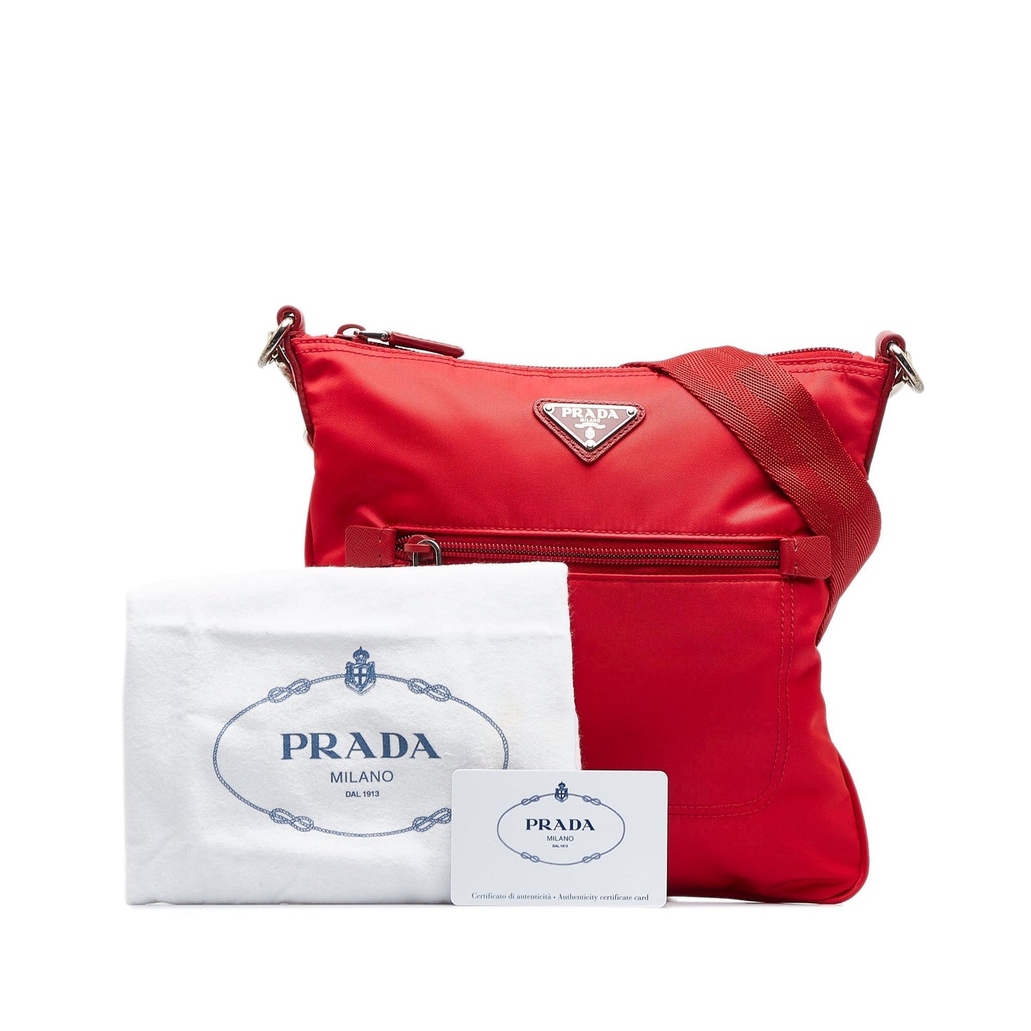 Prada Tessuto Red Nylon Canvas Luxury Handbag