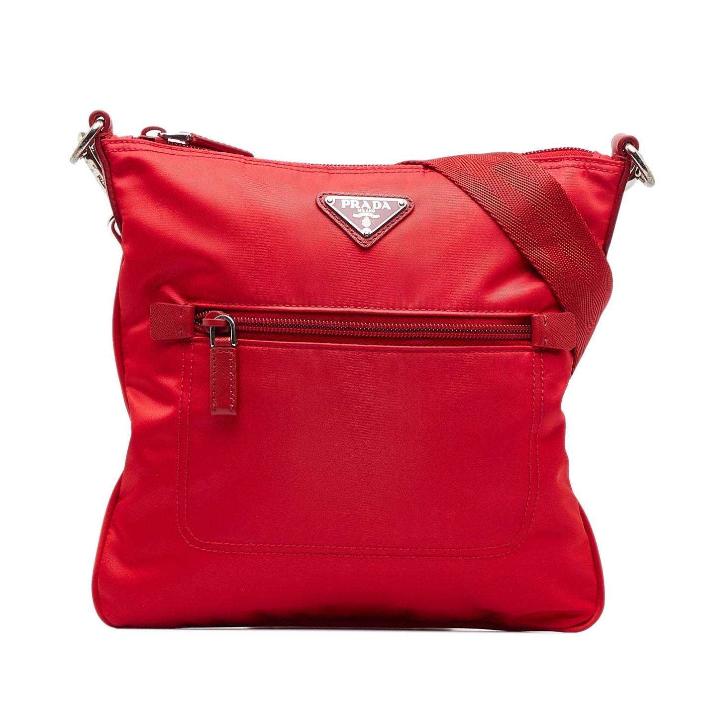 Prada Tessuto Red Nylon Canvas Luxury Handbag