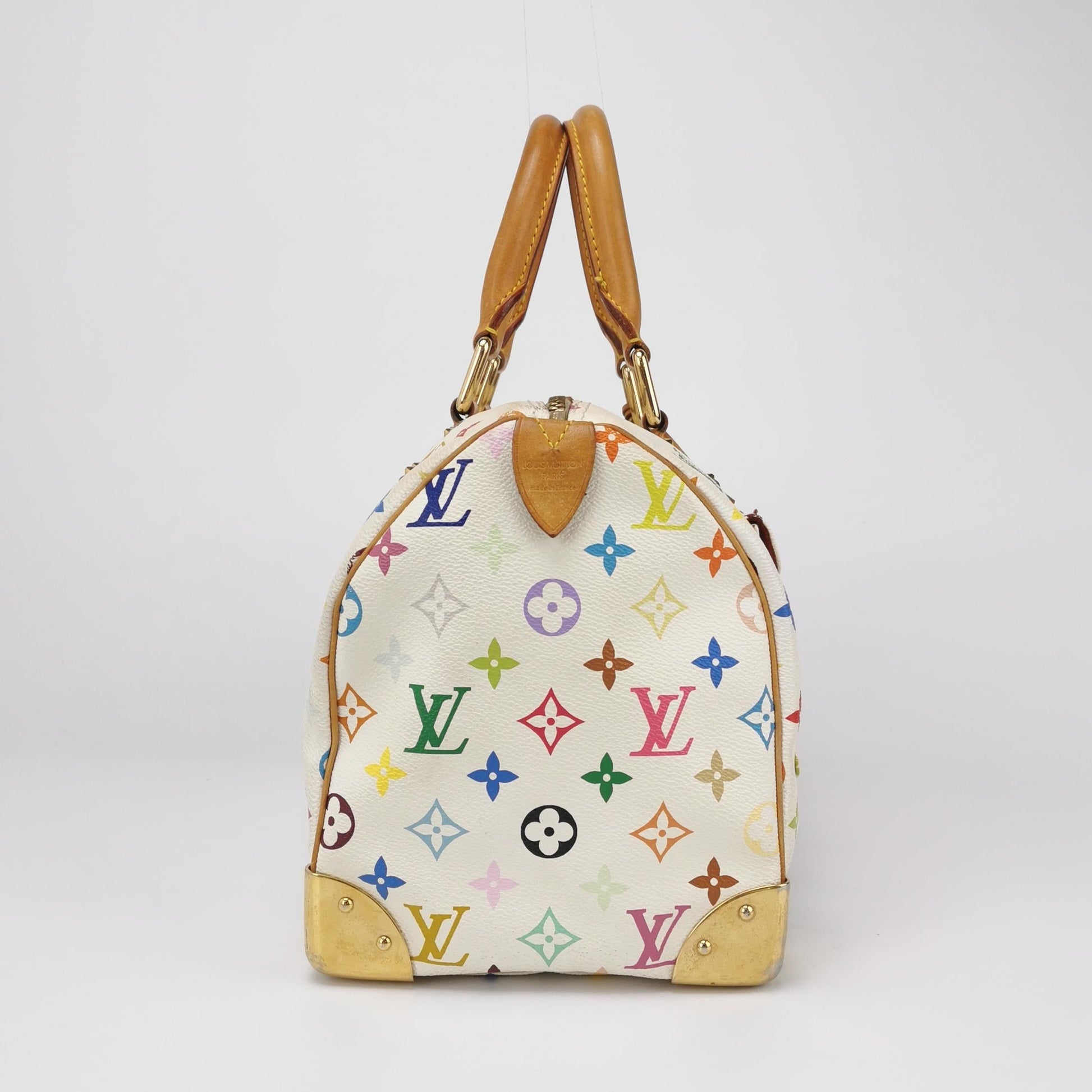 Louis Vuitton x Takashi Murakami Speedy 30 Lock White Multicolor