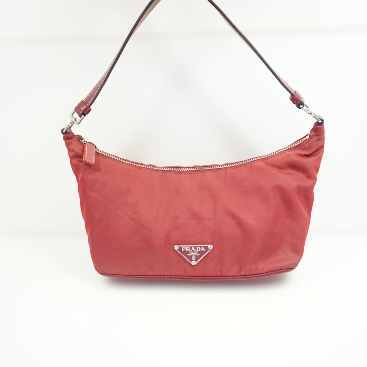 Prada Rød Tessuto Luxury Handbag