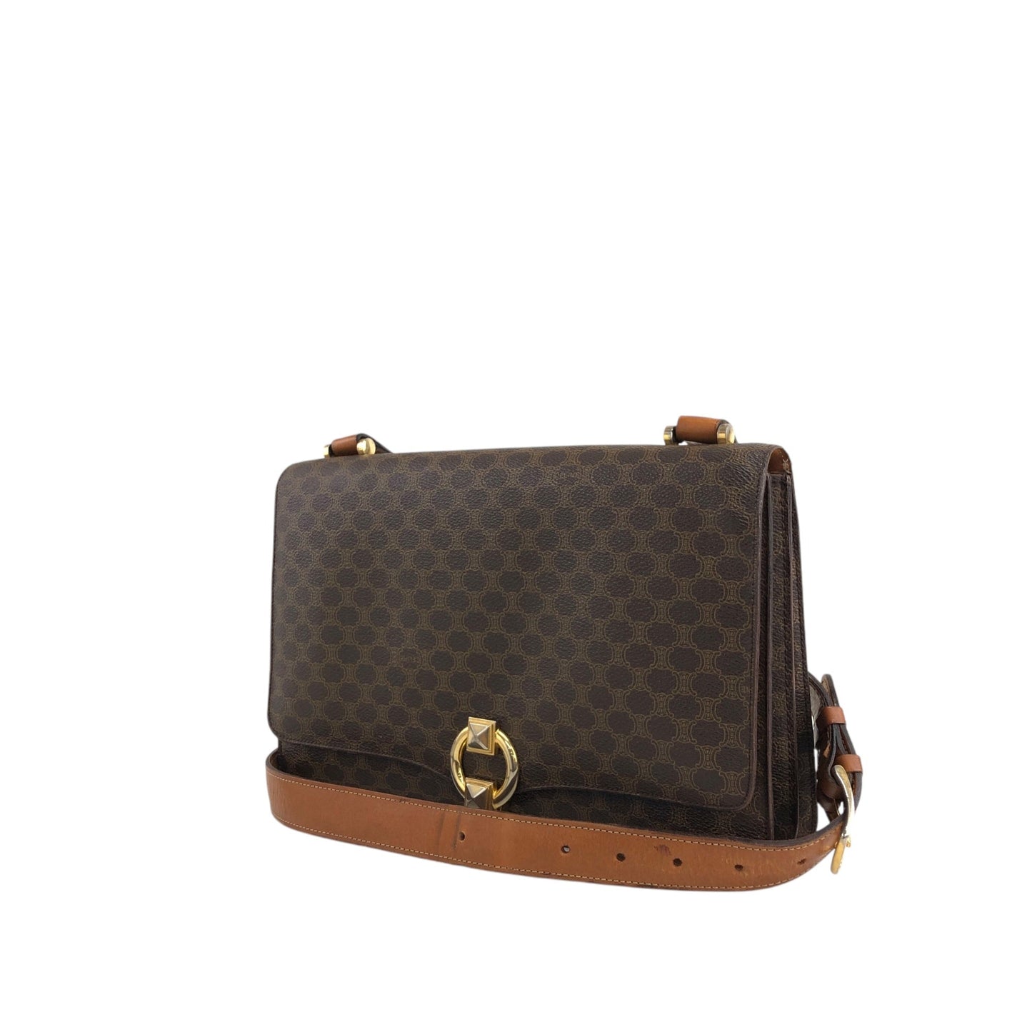 CELINE Macadam Flap Shoulder bag Brown wagmgy