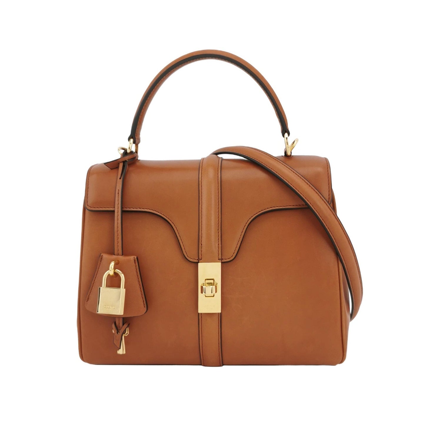 Celine 16 Bag Small Caramel Natural Tan Smooth Calfskin Leather