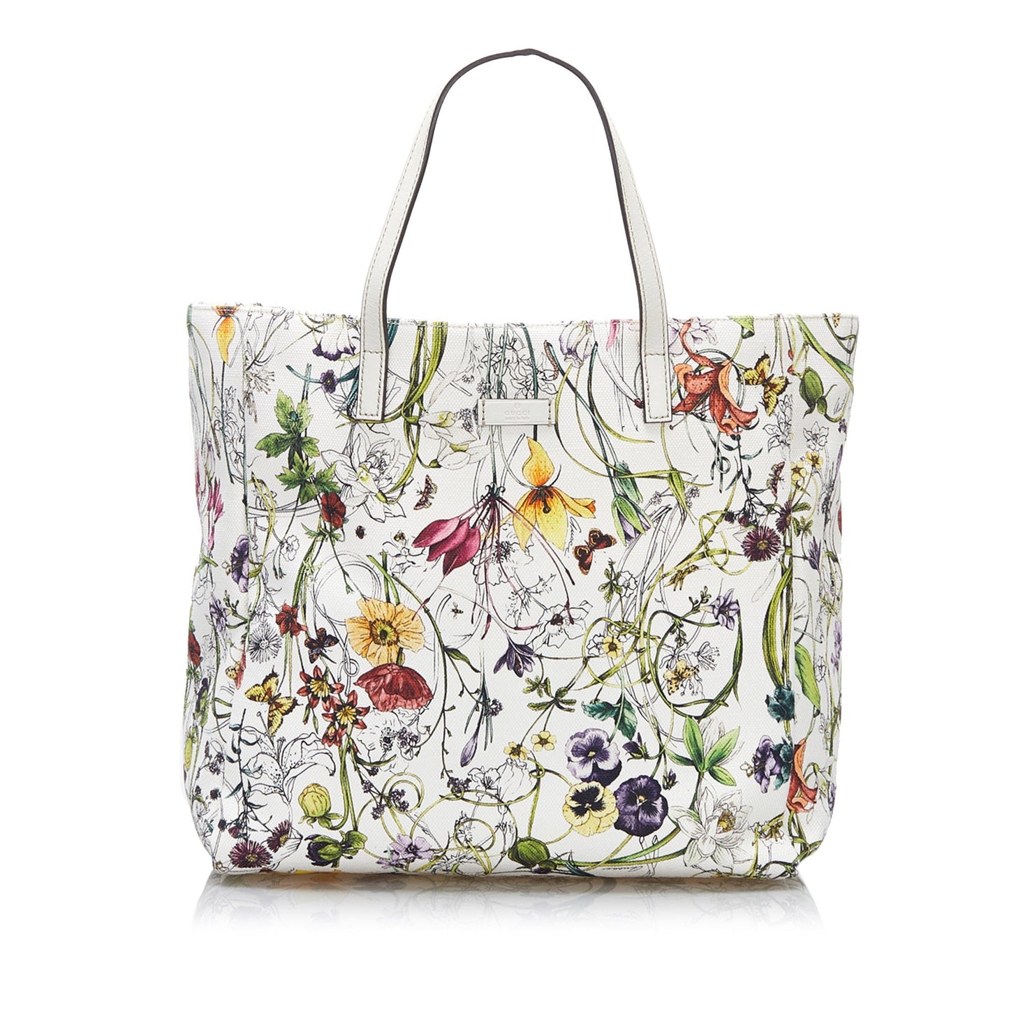 Gucci Flora White Canvas Tote