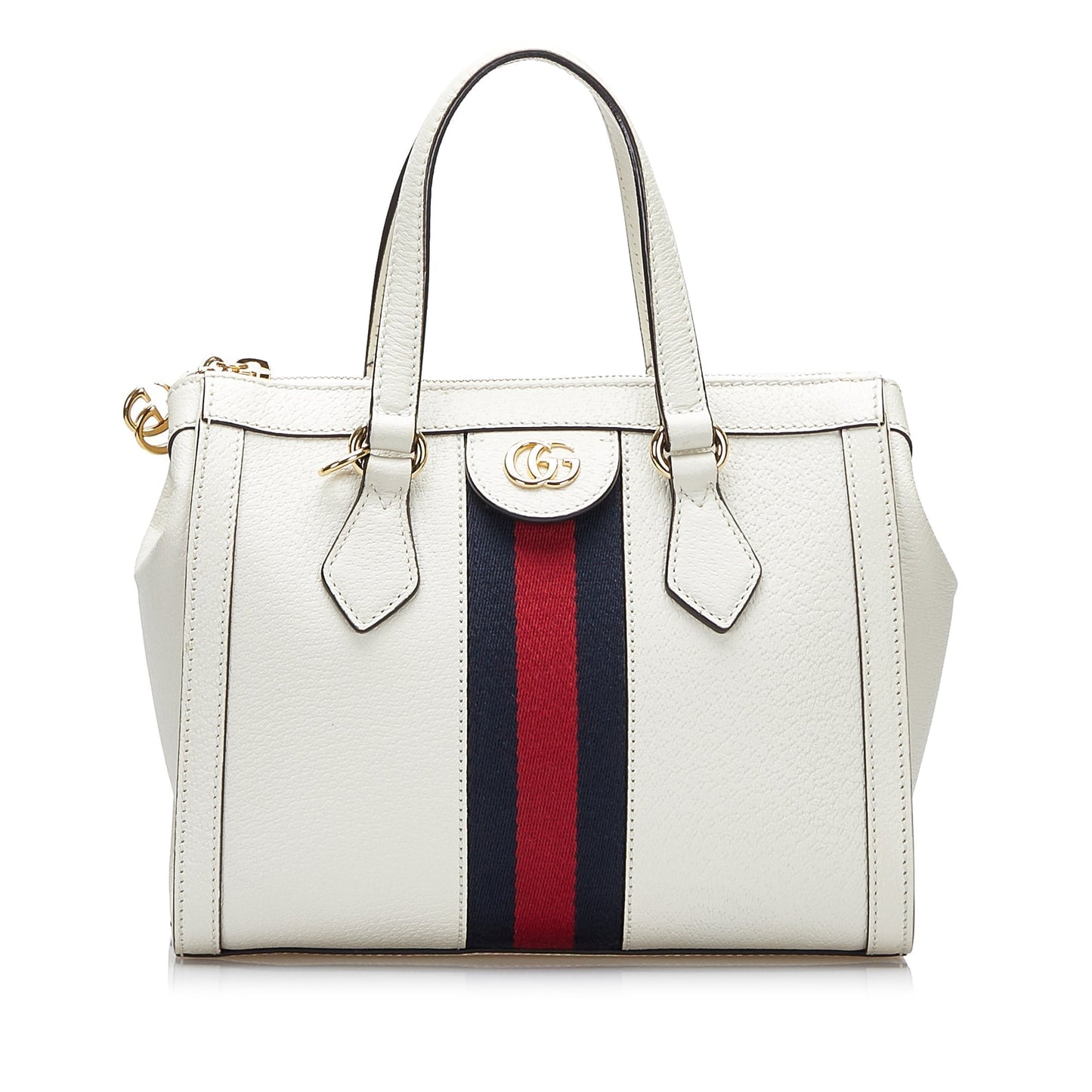 Gucci Ophidia Leather Canvas Satchel
