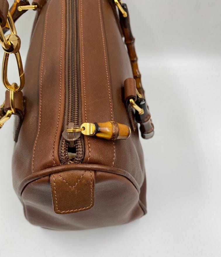 Gucci Bamboo Brown Leather Shoulder Bag