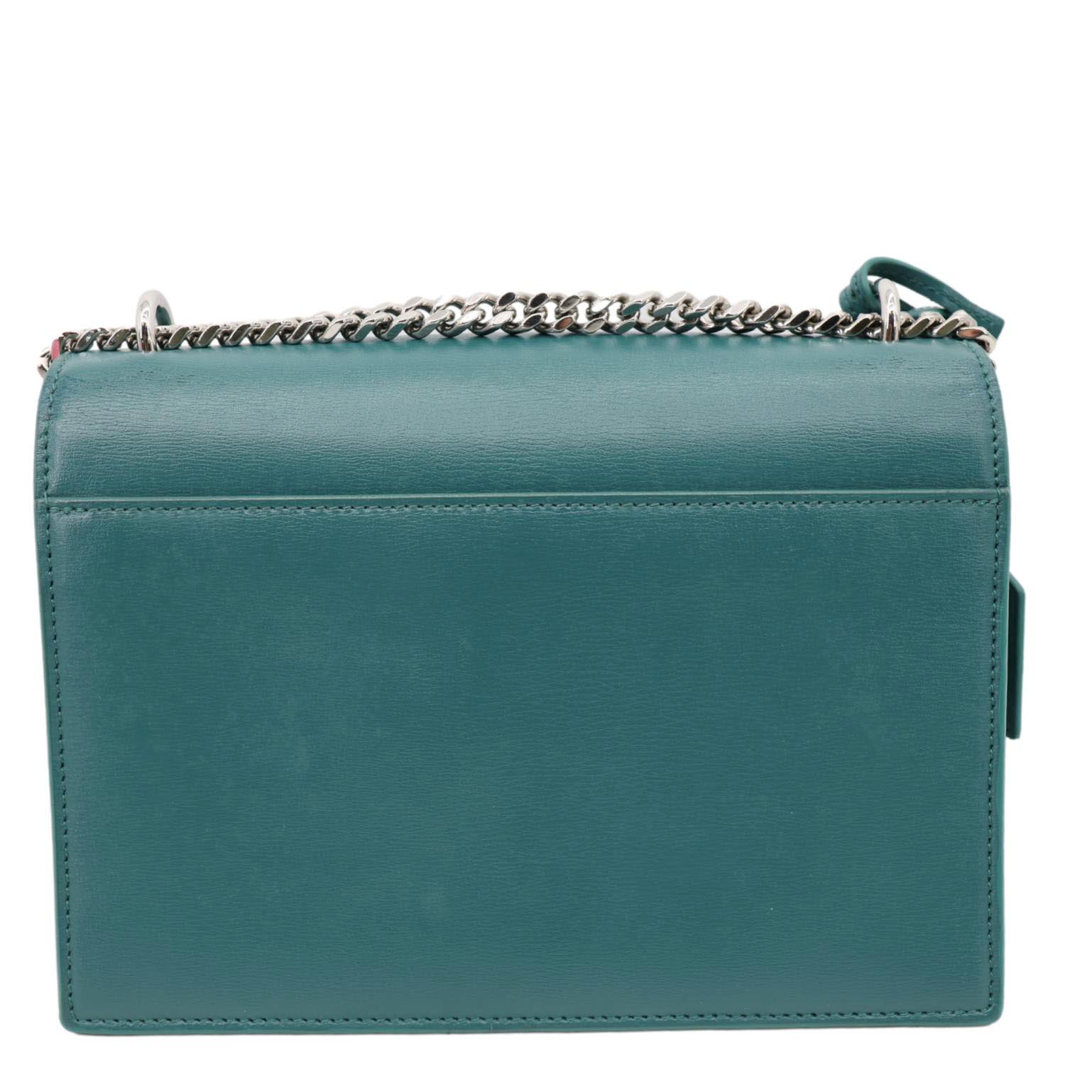 YVES SAINT LAURENT Monogram Sunset Medium Leather Satchel Crossbody Bag Green