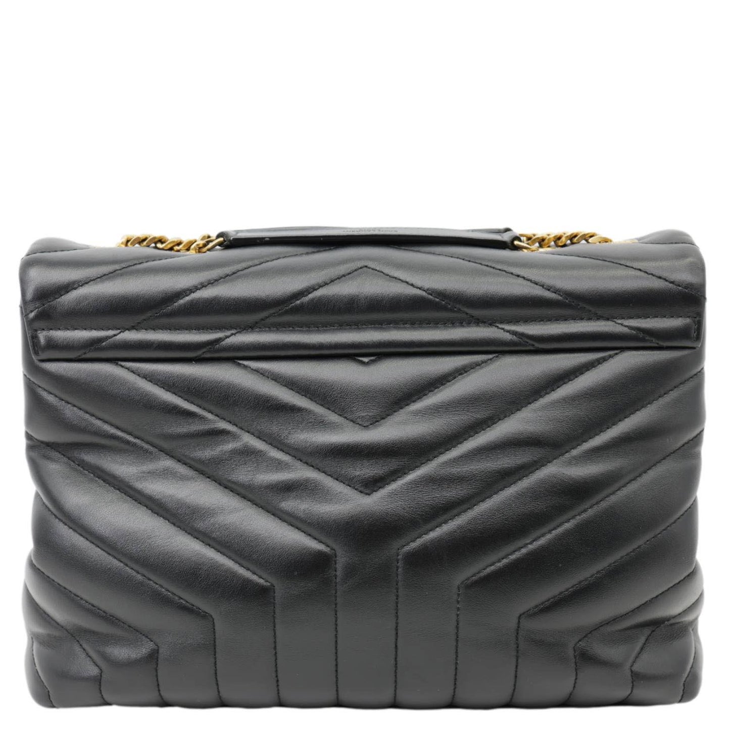 YVES SAINT LAURENT Loulou Medium Quilted Calfskin Leather Shoulder Bag Black