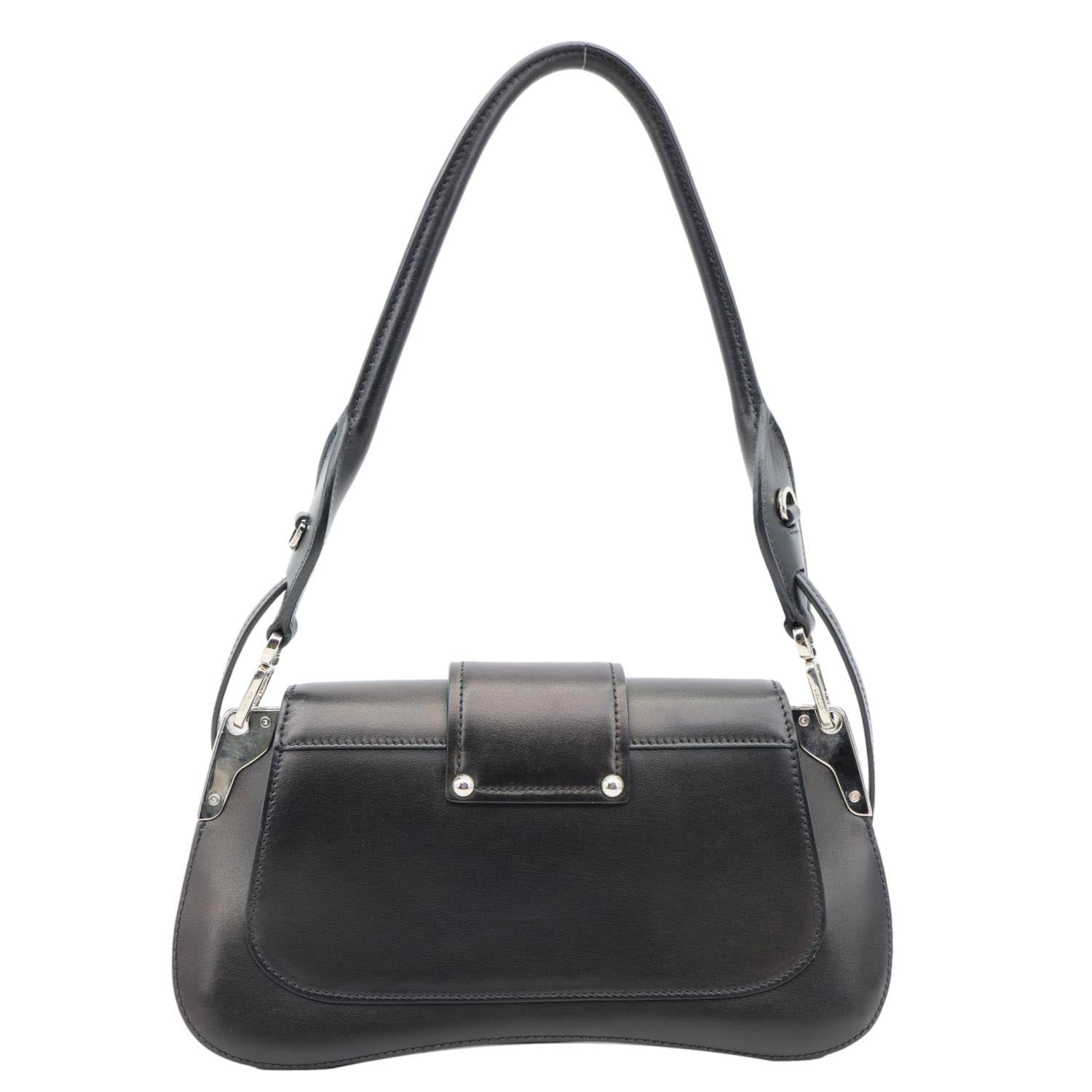 PRADA Sidonie Leather Crossbody Bag Black