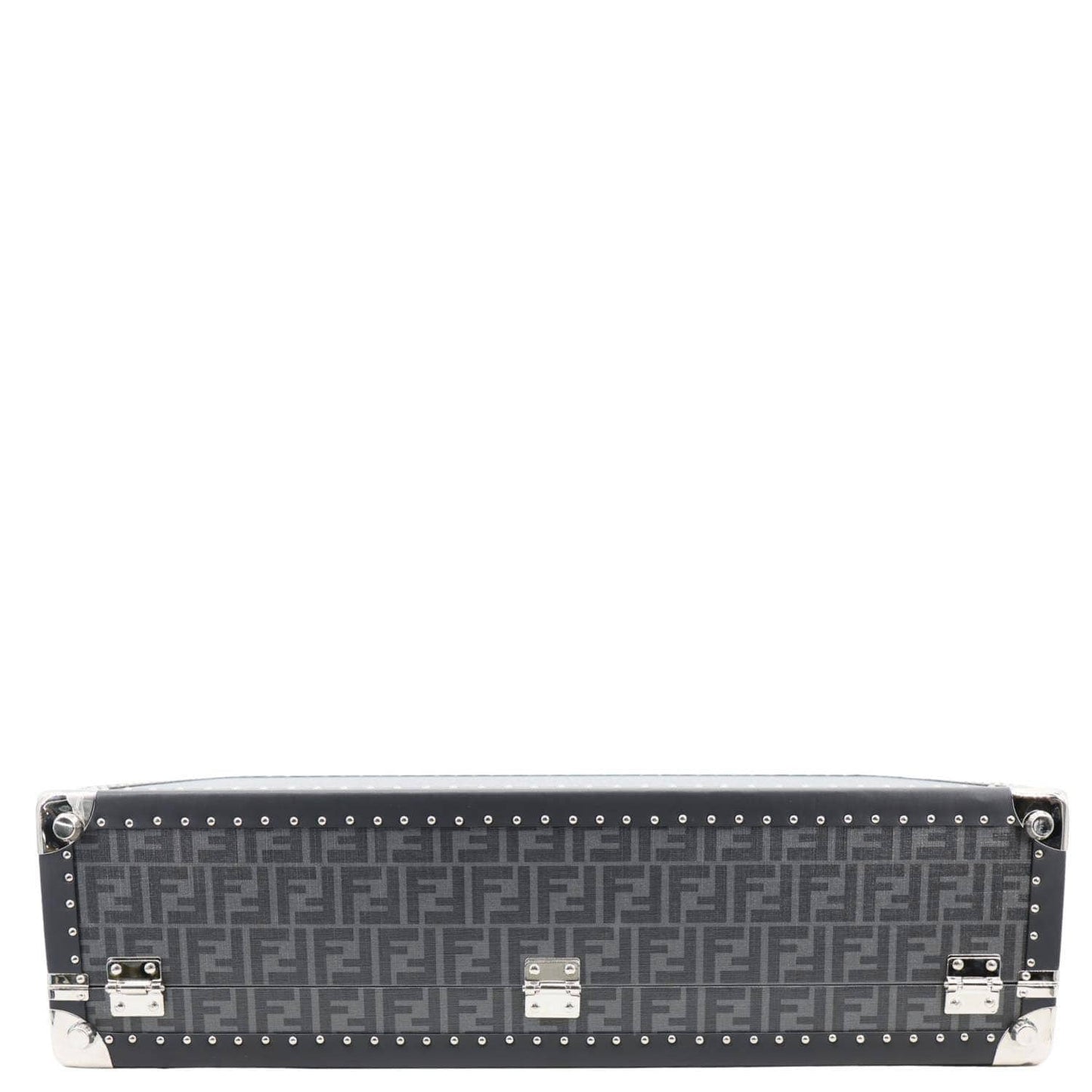 FENDI FF Logo Large Zucca Canvas Rigid Suitcase Grey