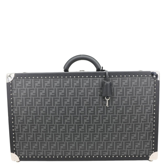 FENDI FF Logo Large Zucca Canvas Rigid Suitcase Grey