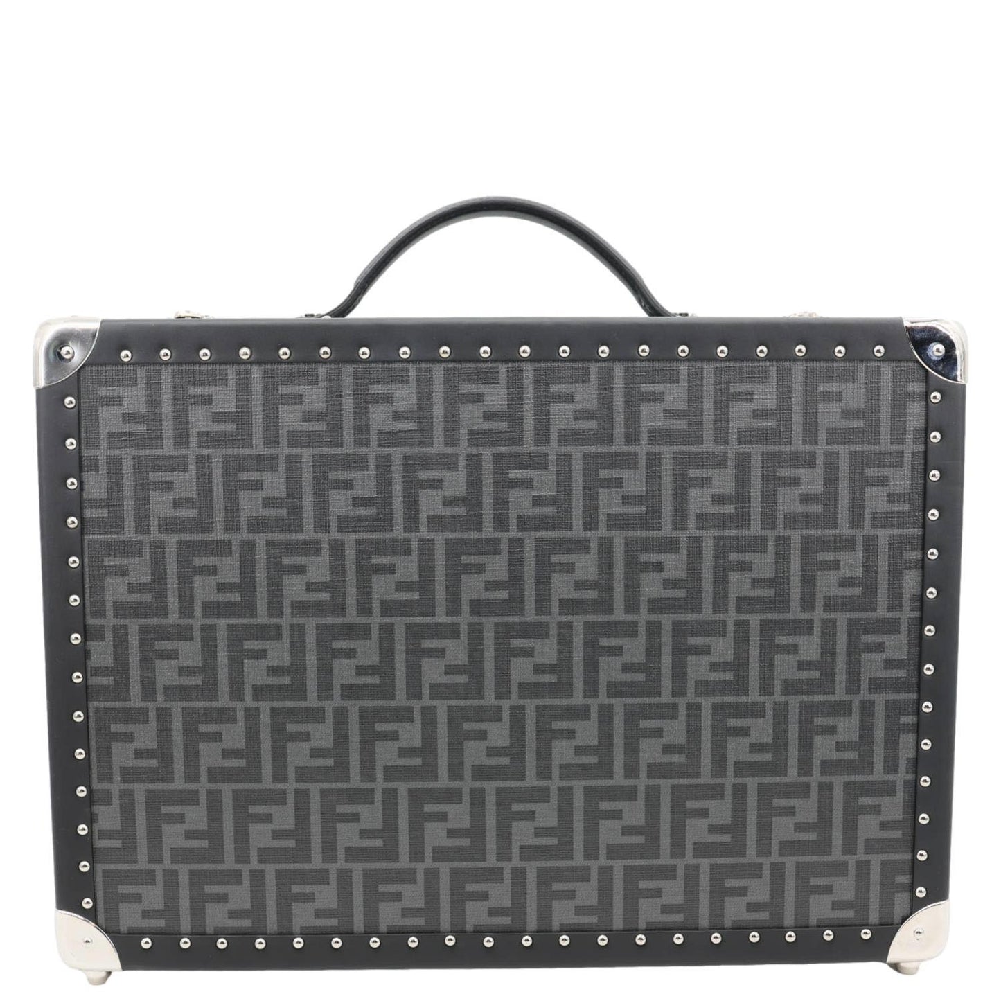 FENDI FF Logo Medium Zucca Canvas Rigid Suitcase Grey
