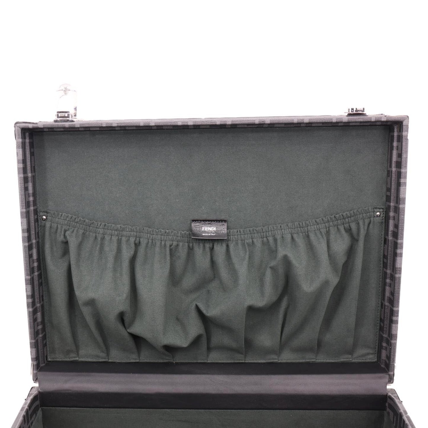 FENDI FF Logo Medium Zucca Canvas Rigid Suitcase Grey
